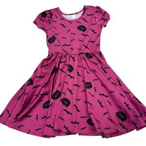 DotDot Smile Purple Halloween Dress With Bats & Tombstones Print 3/4